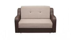 Canapea GINA extensibila, 2 locuri, cu arcuri si lada depozitare, maro inchis + maro deschis, 160x100x95 cm