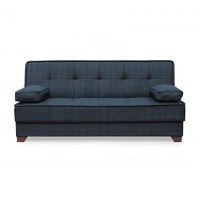 Canapea LEON II extensibila, 3 locuri, cu arcuri si lada depozitare, albastru, 190x82x88 cm - 1