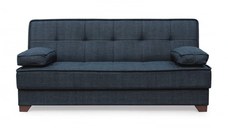 Canapea LEON II extensibila, 3 locuri, cu arcuri si lada depozitare, albastru, 190x82x88 cm
