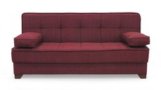 Canapea LEON II extensibila, 3 locuri, cu arcuri si lada depozitare, bordo, 190x82x88 cm