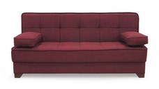 Canapea LEON II extensibila, 3 locuri, cu arcuri si lada depozitare, bordo, 190x82x88 cm