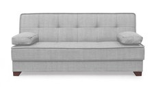 Canapea LEON II extensibila, 3 locuri, cu arcuri si lada depozitare, gri deschis, 190x82x88 cm