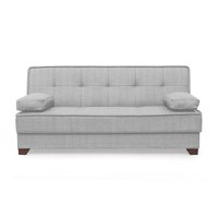 Canapea LEON II extensibila, 3 locuri, cu arcuri si lada depozitare, gri deschis, 190x82x88 cm - 1