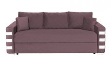 Canapea LIMA extensibila, 3 locuri, cu arcuri si lada depozitare, mov + ornamente alb, 230x110x80 cm
