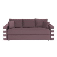 Canapea LIMA extensibila, 3 locuri, cu arcuri si lada depozitare, mov + ornamente alb, 230x110x80 cm - 1