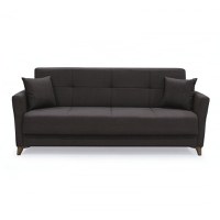 Canapea LOREN extensibila, 3 locuri, cu arcuri si lada depozitare, maro, 203x85x85 cm - 1