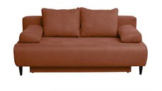 Canapea MARIA extensibila, 3 locuri, cu arcuri si lada depozitare, caramiziu, 195x97x76 cm