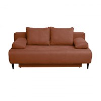 Canapea MARIA extensibila, 3 locuri, cu arcuri si lada depozitare, caramiziu, 195x97x76 cm - 1