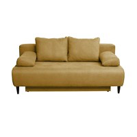 Canapea MARIA extensibila, 3 locuri, cu arcuri si lada depozitare, galben, 195x97x76 cm - 1
