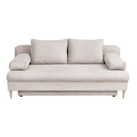 Canapea MILANO ONE extensibila, 3 locuri, cu arcuri si lada depozitare, bej, 200x95x95 cm - 1