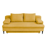 Canapea MILANO ONE extensibila, 3 locuri, cu arcuri si lada depozitare, galben, 200x95x95 cm - 1