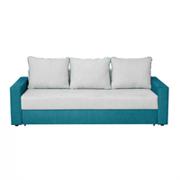 Canapea NICO II 3L extensibila, 3 locuri, cu arcuri si lada depozitare, albastru + gri deschis, 220x85x75 cm - 1