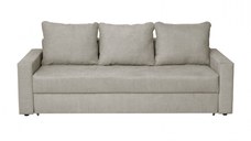 Canapea NICO II 3L extensibila, 3 locuri, cu arcuri si lada depozitare, bej, 220x85x75 cm