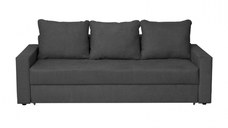 Canapea NICO II 3L extensibila, 3 locuri, cu arcuri si lada depozitare, gri antracit, 220x85x75 cm