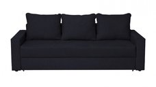 Canapea NICO II 3L extensibila, 3 locuri, cu arcuri si lada depozitare, negru albastrui, 220x85x75 cm