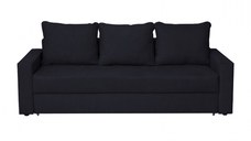 Canapea NICO II 3L extensibila, 3 locuri, cu arcuri si lada depozitare, negru albastrui, 220x85x75 cm