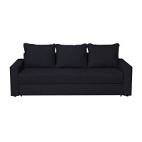 Canapea NICO II 3L extensibila, 3 locuri, cu arcuri si lada depozitare, negru albastrui, 220x85x75 cm - 1