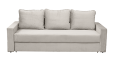 Canapea NICO II extensibila, 3 locuri, cu arcuri si lada depozitare, bej deschis, 220x85x75 cm