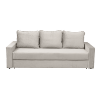 Canapea NICO II extensibila, 3 locuri, cu arcuri si lada depozitare, bej deschis, 220x85x75 cm - 1