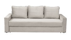 Canapea NICO II extensibila, 3 locuri, cu arcuri si lada depozitare, bej deschis, 220x85x75 cm