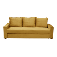 Canapea NICO II extensibila, 3 locuri, cu arcuri si lada depozitare, galben, 220x85x75 cm - 1