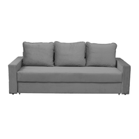 Canapea NICO II extensibila, 3 locuri, cu arcuri si lada depozitare, gri deschis, 220x85x75 cm - 1