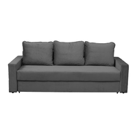 Canapea NICO II extensibila, 3 locuri, cu arcuri si lada depozitare, gri inchis, 220x85x75 cm - 1