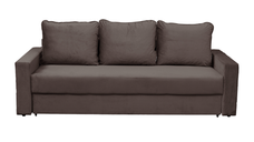 Canapea NICO II extensibila, 3 locuri, cu arcuri si lada depozitare, maro, 220x85x75 cm