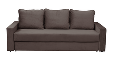 Canapea NICO II extensibila, 3 locuri, cu arcuri si lada depozitare, maro, 220x85x75 cm