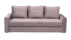 Canapea NICO II extensibila, 3 locuri, cu arcuri si lada depozitare, roz pudra, 220x85x75 cm