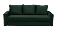 Canapea NICO II extensibila, 3 locuri, cu arcuri si lada depozitare, verde inchis, 220x85x75 cm