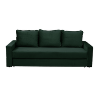 Canapea NICO II extensibila, 3 locuri, cu arcuri si lada depozitare, verde inchis, 220x85x75 cm - 1