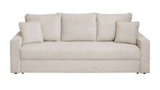 Canapea NICO II LUX extensibila, 3 locuri, cu arcuri si lada depozitare, bej, 220x85x75 cm