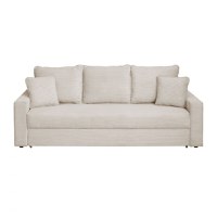 Canapea NICO II LUX extensibila, 3 locuri, cu arcuri si lada depozitare, bej, 220x85x75 cm - 1