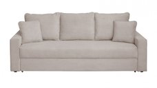 Canapea NICO II LUX extensibila, 3 locuri, cu arcuri si lada depozitare, bej inchis, 220x85x75 cm