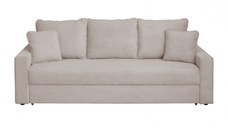 Canapea NICO II LUX extensibila, 3 locuri, cu arcuri si lada depozitare, bej inchis, 220x85x75 cm
