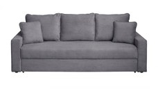 Canapea NICO II LUX extensibila, 3 locuri, cu arcuri si lada depozitare, gri inchis, 220x85x75 cm