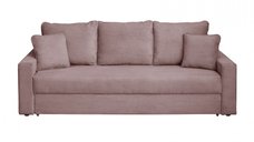 Canapea NICO II LUX extensibila, 3 locuri, cu arcuri si lada depozitare, roz pudra, 220x85x75 cm
