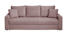 Canapea NICO II LUX extensibila, 3 locuri, cu arcuri si lada depozitare, roz pudra, 220x85x75 cm