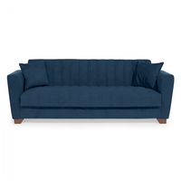 Canapea QUEEN extensibila, 3 locuri, cu arcuri si lada depozitare, albastru, 218x70x80 cm - 1