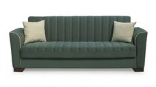 Canapea QUEEN extensibila, 3 locuri, cu arcuri si lada depozitare, verde, 218x70x80 cm