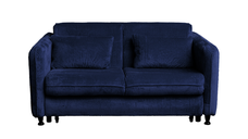 Canapea RAVIT extensibila, 3 locuri, cu arcuri si lada depozitare, albastru, 173x122x88 cm