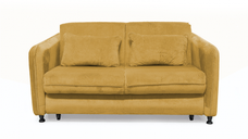 Canapea RAVIT extensibila, 3 locuri, cu arcuri si lada depozitare, galben, 173x122x88 cm