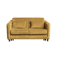 Canapea RAVIT extensibila, 3 locuri, cu arcuri si lada depozitare, galben mustar, 173x122x88 cm - 1