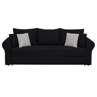 Canapea SARA II extensibila, 3 locuri, cu lada depozitare, negru + MZ mini rosu, 235x90x75 cm - 1