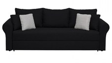 Canapea SARA II extensibila, 3 locuri, cu lada depozitare, negru + MZ mini rosu, 235x90x75 cm