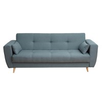 Canapea SIENA extensibila, 3 locuri, cu arcuri si lada depozitare, albastru, 230x87x92 cm - 1
