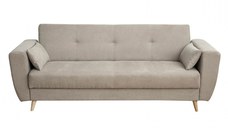 Canapea SIENA extensibila, 3 locuri, cu arcuri si lada depozitare, bej, 230x87x92 cm