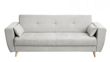 Canapea SIENA extensibila, 3 locuri, cu arcuri si lada depozitare, gri deschis, 230x87x92 cm