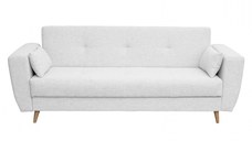 Canapea SIENA extensibila, 3 locuri, cu arcuri si lada depozitare, gri deschis, 230x87x92 cm